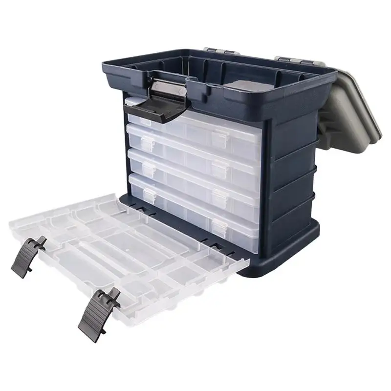 

Fishing Tackle Box Portable Tackle Organizer with 4 Drawers Multiple Compartments Design Fishing Tackle Storage Organizer