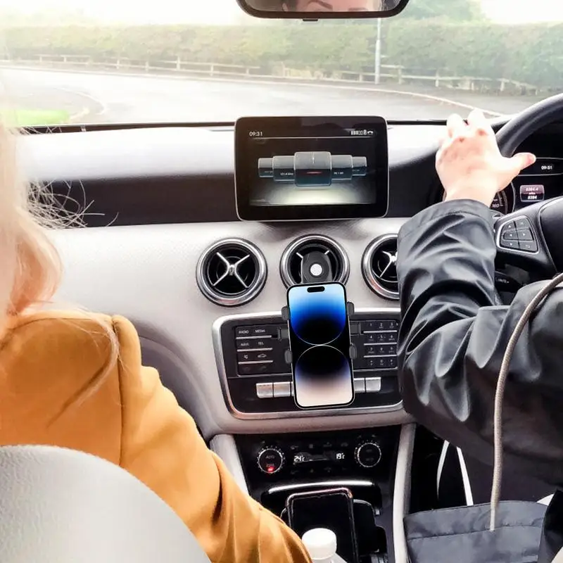 Support de téléphone pour évent de voiture, support de téléphone pour évent de voiture, support de téléphone pour voiture, rotation à 360 degrés, absorption des chocs robuste