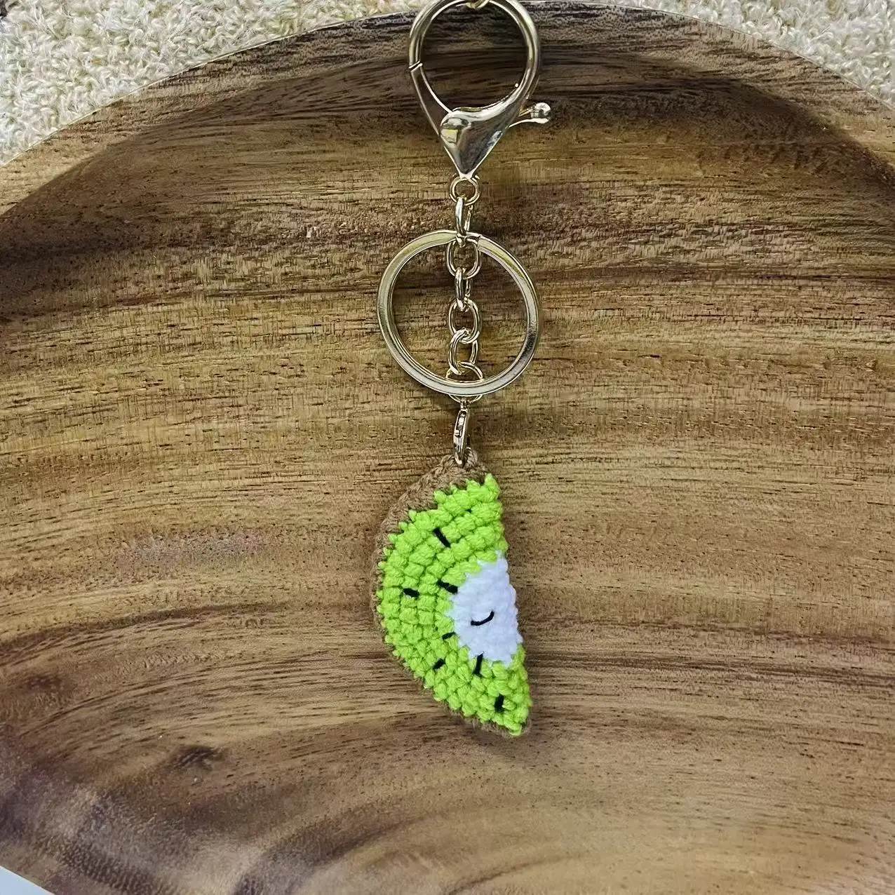 Niedliche Gehäkelte Frucht-Anhänger Gestrickte Zitrone Wassermelone Schlüsselanhänger DIY Haarspange Gestrickte Anhänger – Detail 5