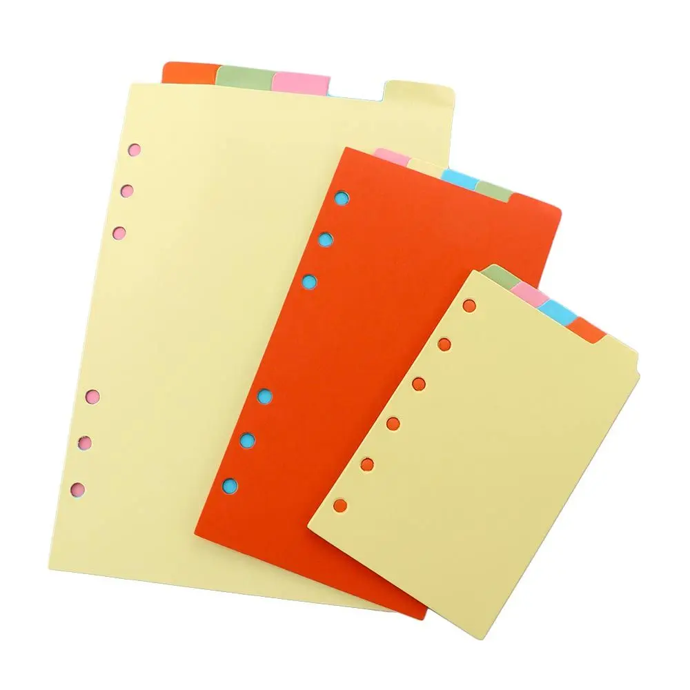 5 teile/satz Schule Liefert Fach Planer für Notebook Nachfüllen Papiere Index Teiler Index Paginierung A5 A6 A7 Binder Teiler