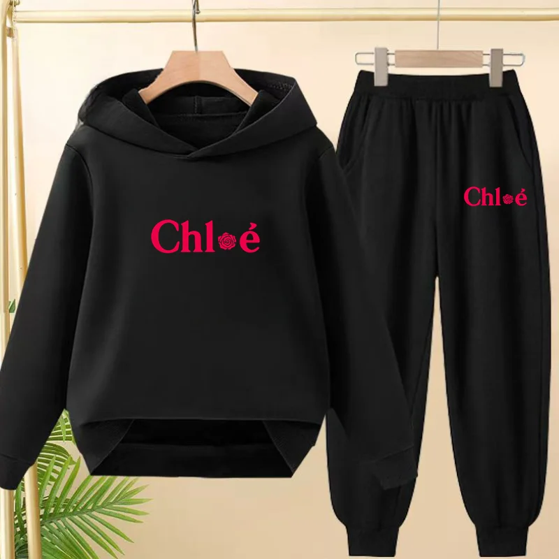 

Children Boy Girl 2 Piece 3-12 Age Leisure Letter Outerwear Hoodie+Trousers Pullover Hooded Autumn Winter Basketball Sportswear