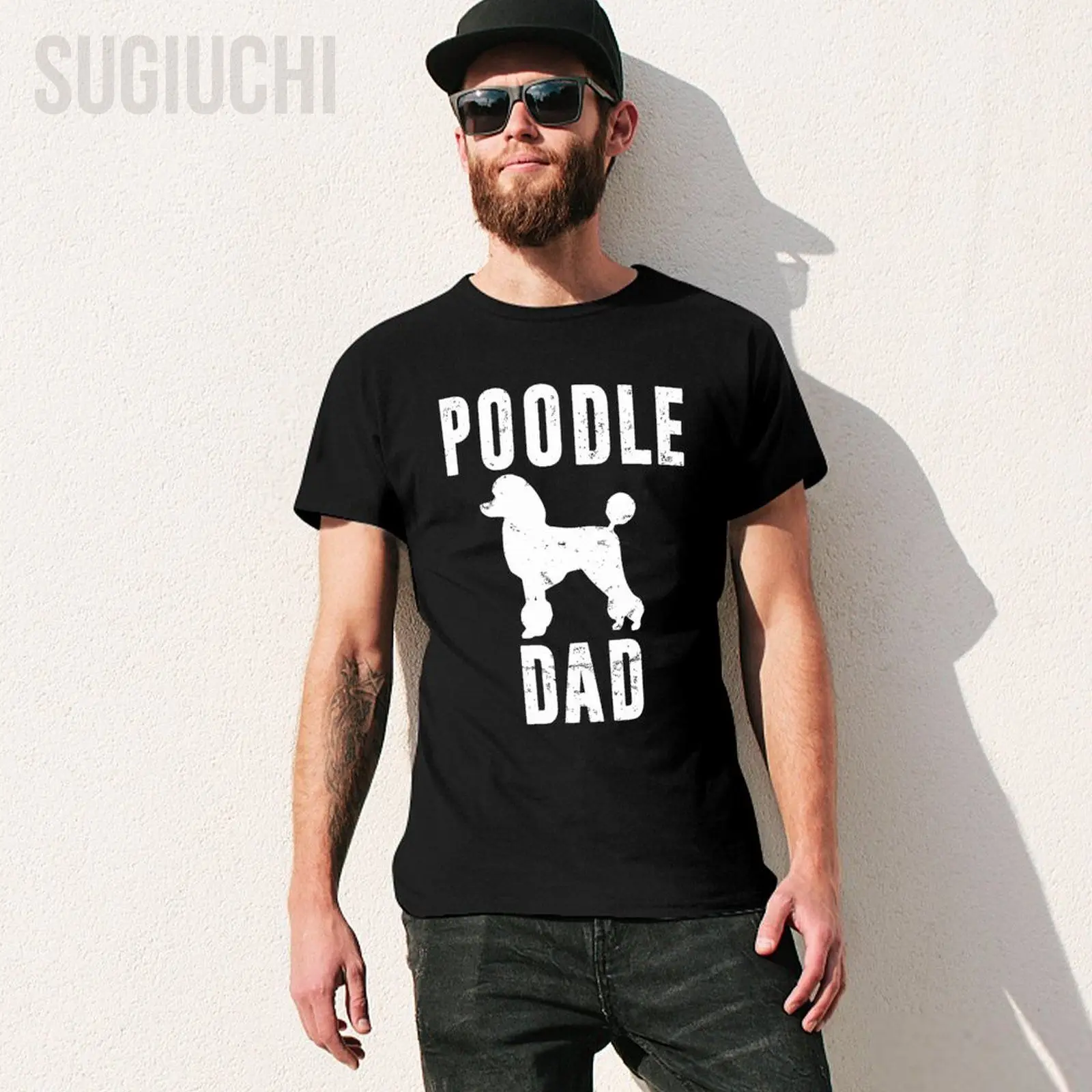 Unisex Men Vintage Poodle Dad Gift Dog Daddy Poodle Father Tshirt Tees T Shirts Women Boys 100% Cotton T-Shirt