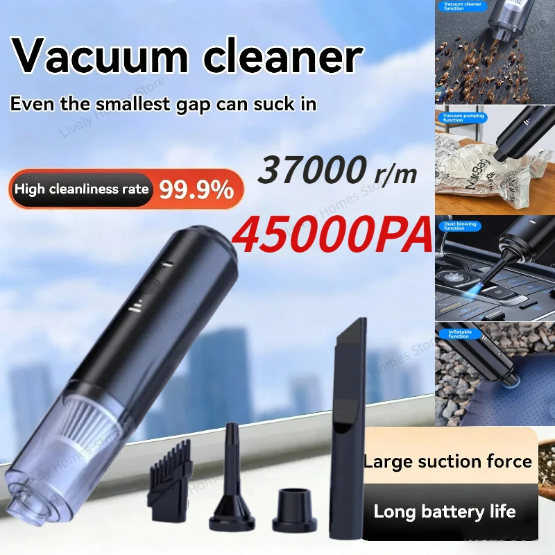 45000PA مكنسة كهربائية محمولة لاسلكية مجمع الغبار الكهربائي شفط قوي سيارة تنظيف المنزل الذكية يده الأنظف 2025 #1