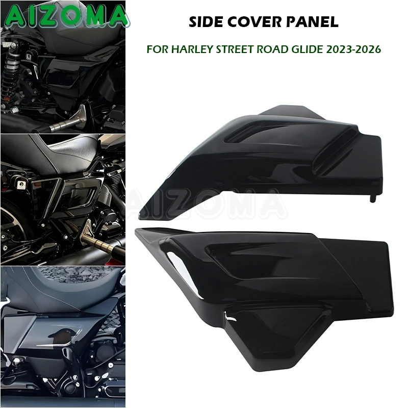 ABS Side Battery Cover Motorcycle Battery Side Covers Panel For Harley Road Glide ST CVO Limited Street Glide FLHXSE FLHXU FLHXL