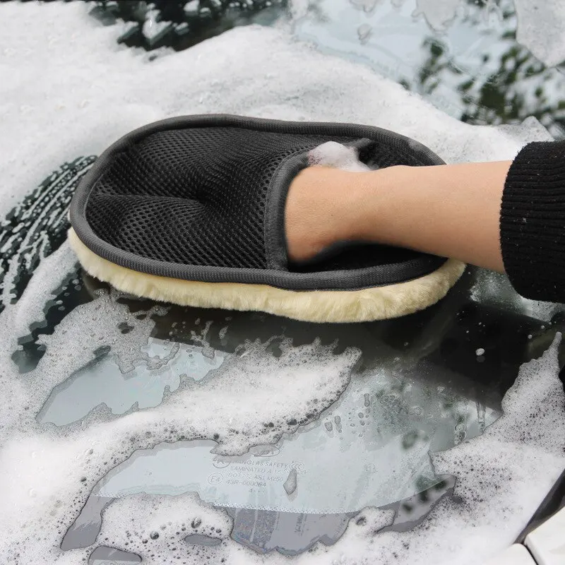 Car Cleaning Brush Cleaner Wool Soft Car Washing Gloves Cleaning Brush Motorcycle Washer Care Automotive Car Styling 15*23cm