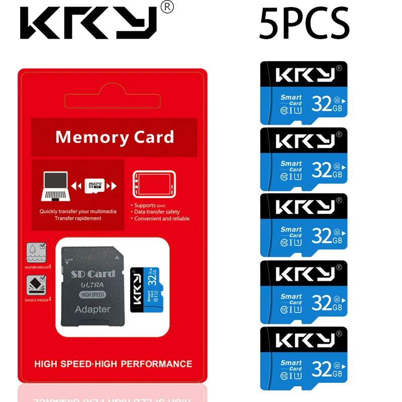 5PCS 마이크로 메모리 SD 카드 32GB 16GB 8GB 4GB SD 카드 5PCS SD/TF 플래시 카드 4 8 16 32 GB 클래스 10 메모리 카드 전화