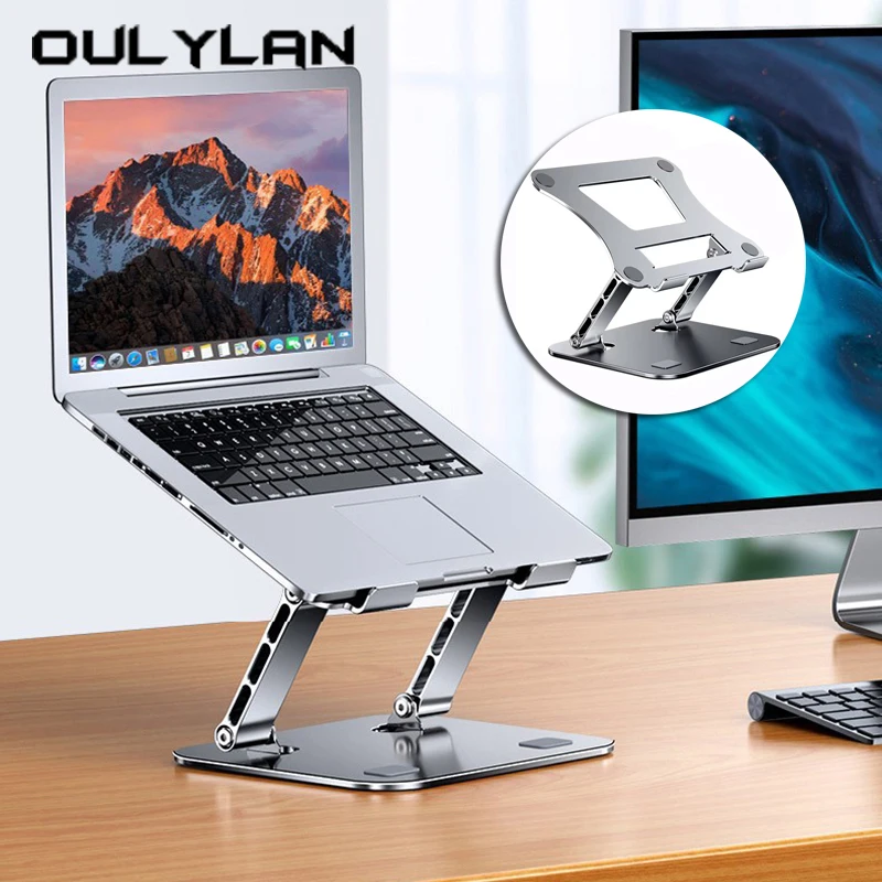 

Oulylan Folding Heat Sink Notebook Holder Aluminum Alloy Laptop Stand Desktop Height Increasing Laptop Bracket 11-17 Inch