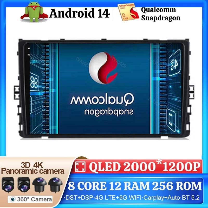 

Android 14 Car Radio For Volkswagen VW T-Cross MQB POLO Lavida Tharu Tayron T-ROC Bora Nirus 2018 - 2020 4G LTE 2DIN 2 DIN DSP