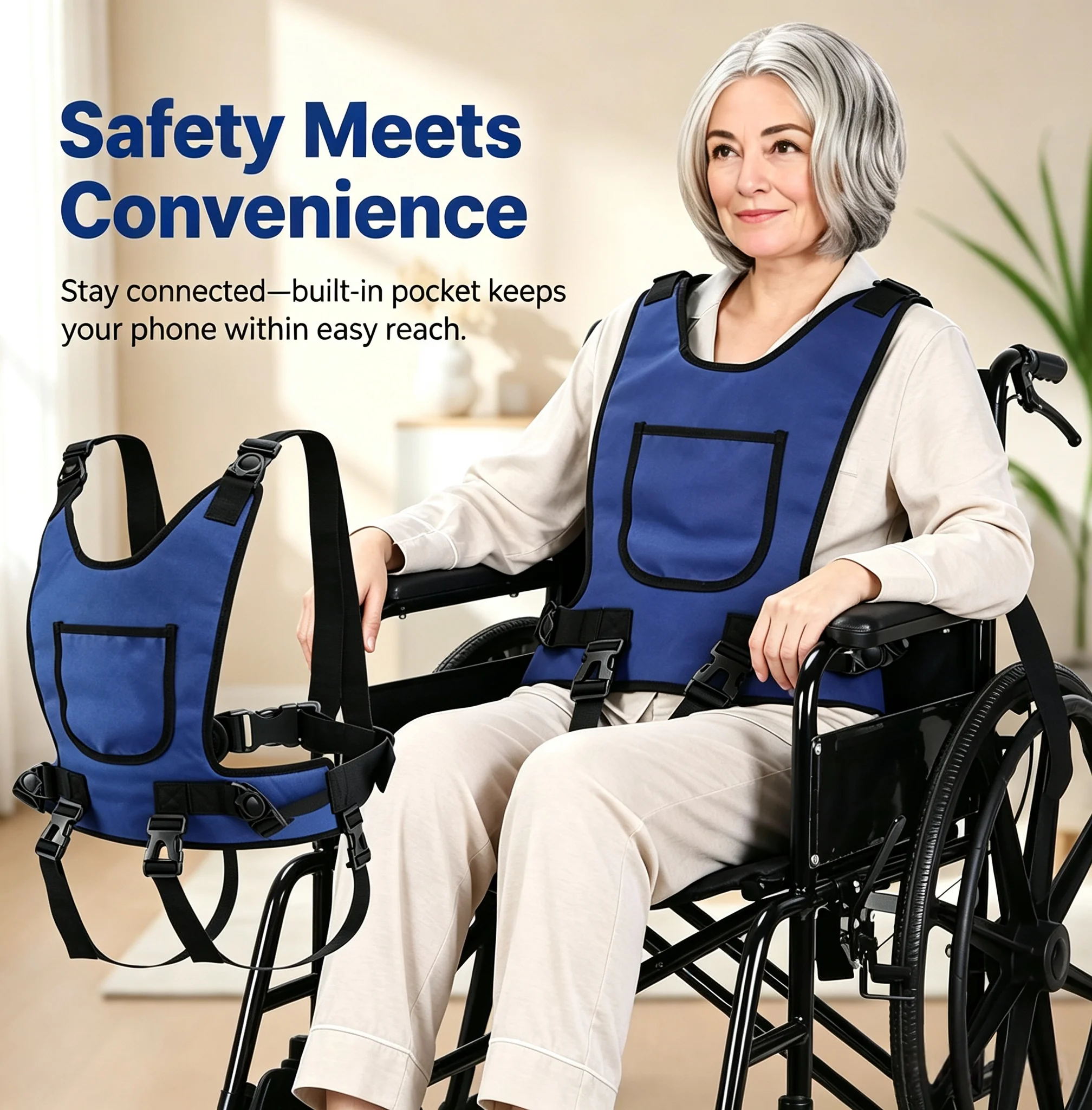Patient Safety Seat Belt Strap Fixation for Elderly And Dementia Patients Preventive Protective Equipment to Prevent Falls