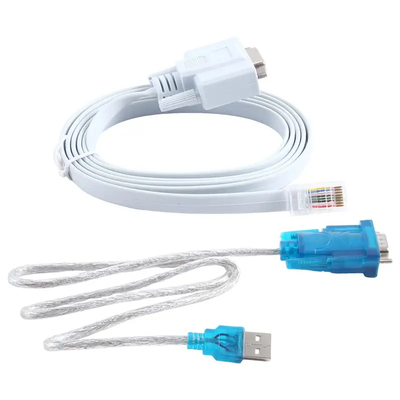 Câble réseau RJ45, câble série RJ45 vers DB9 et RS232 vers USB (2 en 1), adaptateur Ethernet CAT5, câble console LAN, RJ45 N - V