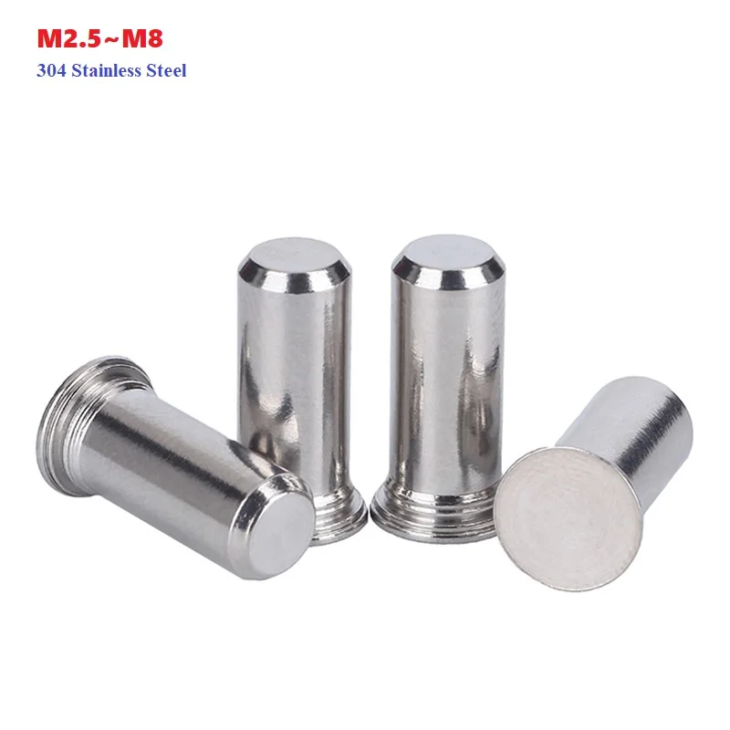 

M2.5 M3 M4 M5 M6 M8 304 Stainless Steel Rivet Positioning TPS Guide Rivet Pin Cylindrical Flat head Pin