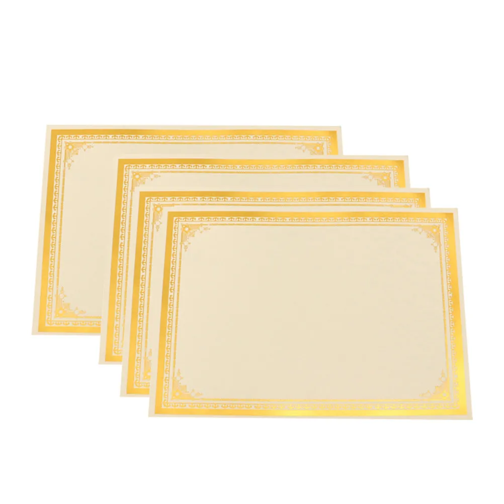 

8 Sheets A4 Certificate Inner Paper 250G Plated Award Paper for Academic Diplomas Volunteer Teacher Student