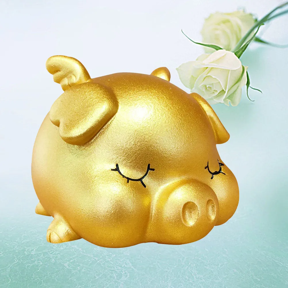 Adorable Pig Shaped Coin Bank Saving Pot for Money Saving Encouragement Table Shelf Decor Creative Piggy Bank