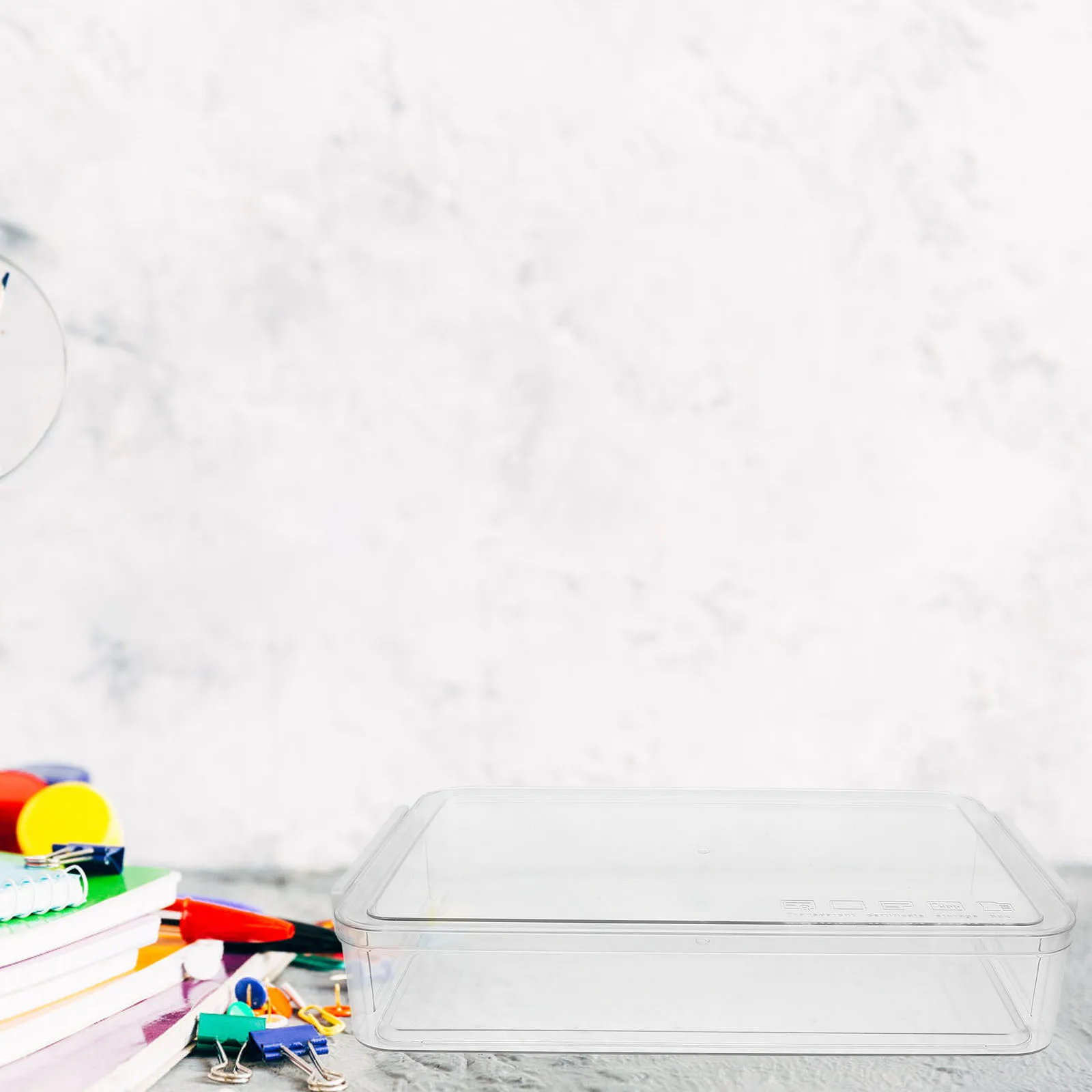 

1pcs Transparent File Storage Box Large Capacity Document Organizer For Home Office Pet Abs Plastic Clear Box With Lid Filing