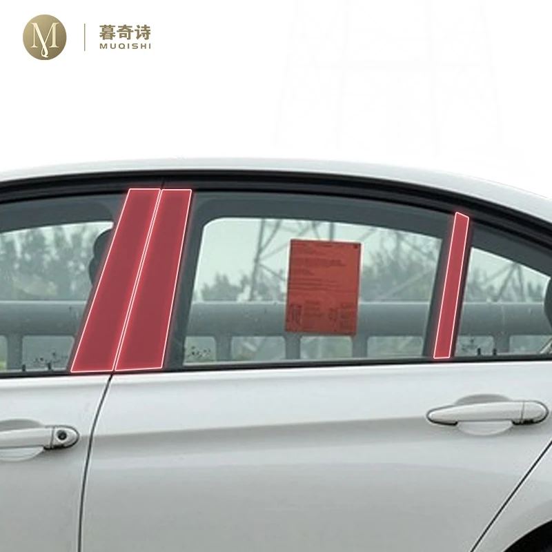 

MUQSHI pre cut car B/C pillar anti scratch PPF/TPU protective film transparent/carbon fiber sticker For BMW F30 F31 Series 3