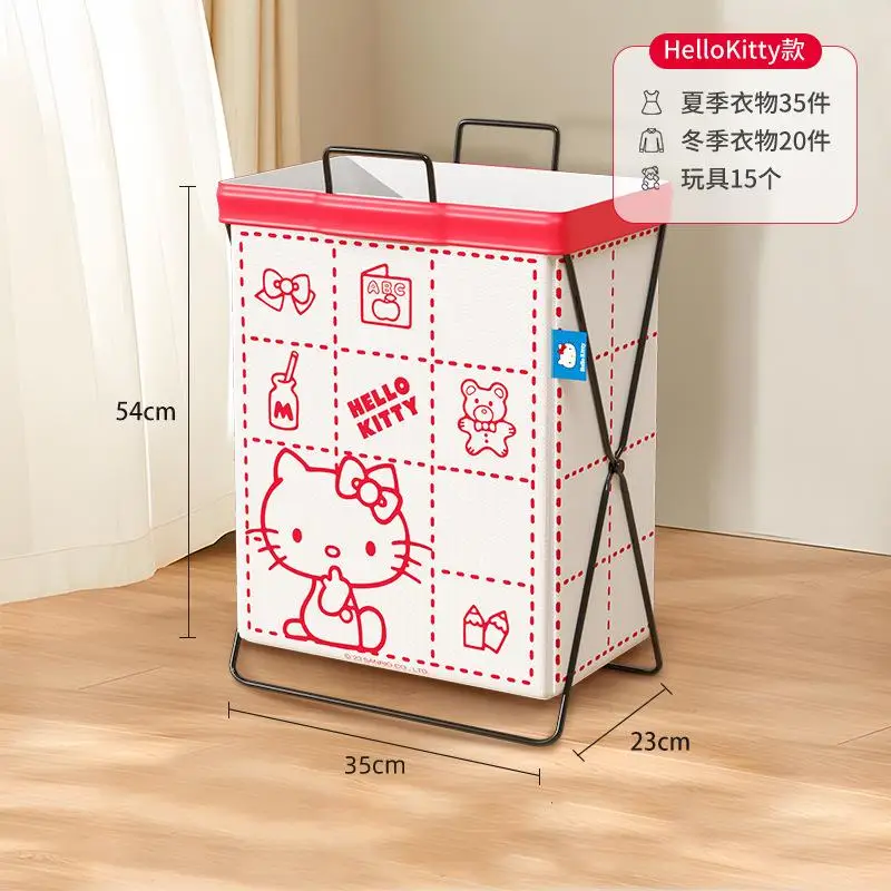 Sanrio Hello Kitty Laundry Basket Anime Figure Kuromi Cinnamoroll Pachacco Laundry Hamper Cartoon Folding Clothes Storage Basket