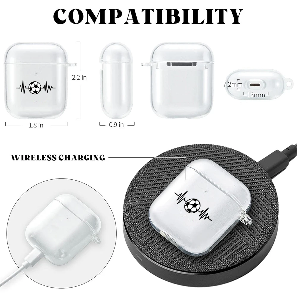 حافظة شفافة ناعمة من البولي يوريثان الحراري لأجهزة Apple Airpods Pro 2 3 1 حافظة لكرة القدم وكرة القدم وغطاء سماعة الأذن Airpod Shell
