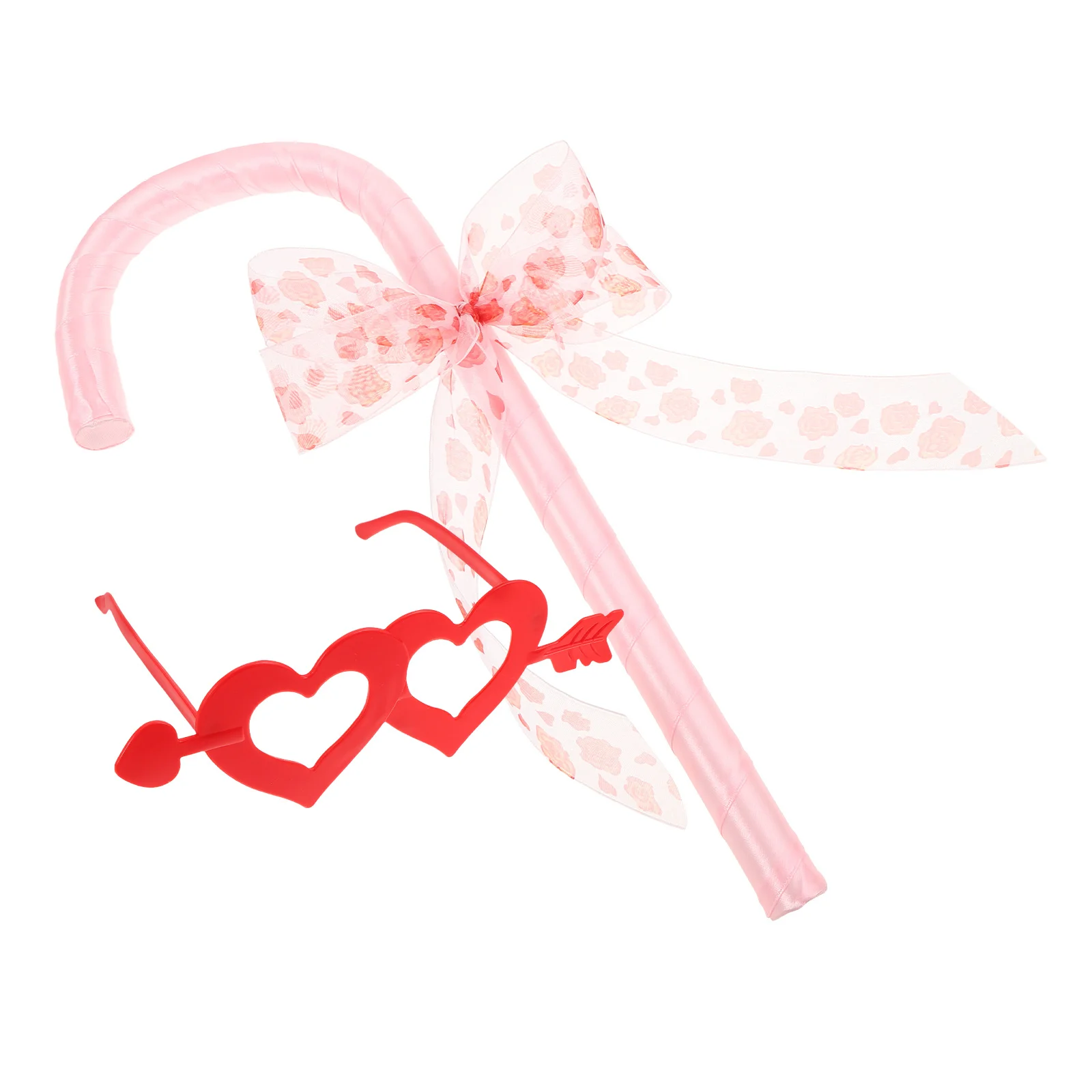 

1Sets Bowknot Cane Halloween Party Prop Heart Arrow Sunglasses Lightweight Costume Dance Role Play Accessories