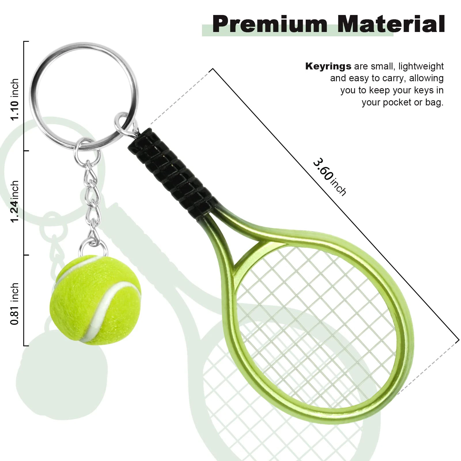 6Pcs Tennis Table Tennis Ping Pong Racquet Bat Sports Keychain Novelty Gifts