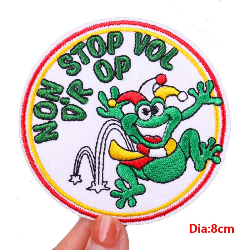 Nederland Oeteldonk embleem volledig geborduurde patches opstrijkbare patches voor kleding DIY Nederland carnaval kikker patch naai sticker