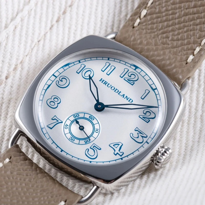 Hruodland 2025 Neue Männer Mechanische Uhr Seagull St1701 36mm Edelstahl Wasserdicht 100 m Platz Leder Reloj Hombre