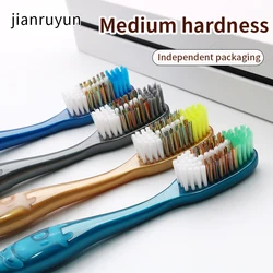 Medium hard bristled toothbrush for adults 8pieces Independent packaging Harder  bristles than commonly used in the day