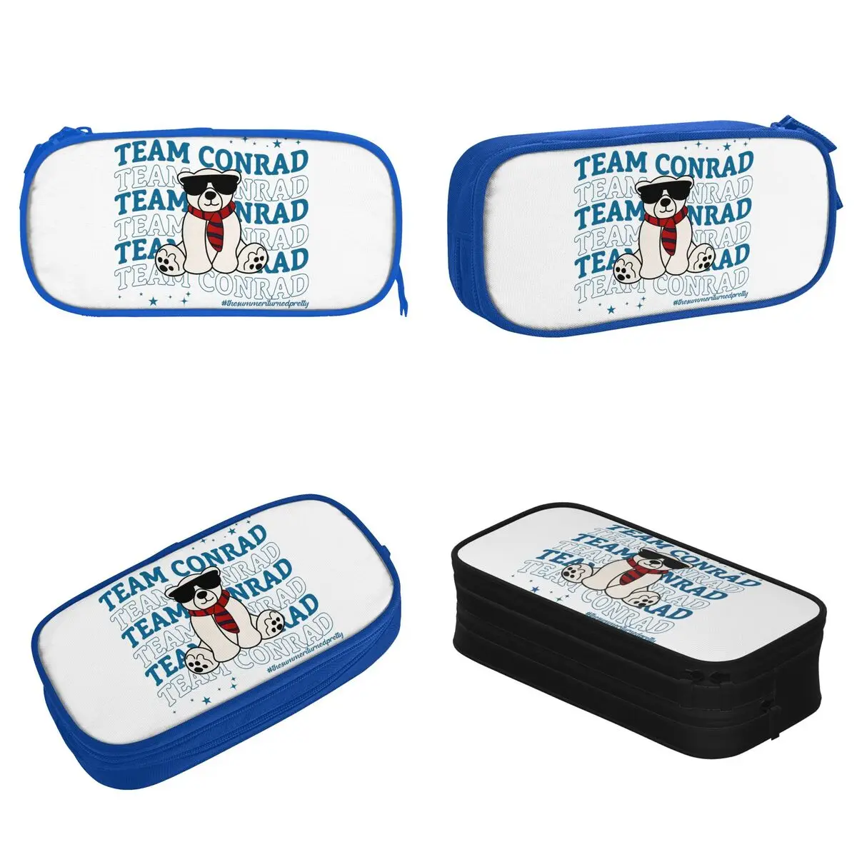 تيم كونراد الدب الأبيض الصيف تحولت إلى مقلمة جميلة صندوق القلم حقيبة أطفال تخزين كبير مدرسة مستحضرات التجميل قلم رصاص الحقيبة #3