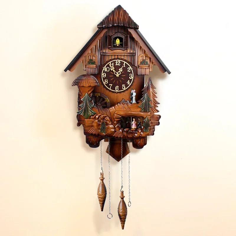 Classic Vintage Cuckoo Clock Retro Wood Unusual Creative Wall Clock With Pendulum Customize Reloj Digital Pared Household Goods