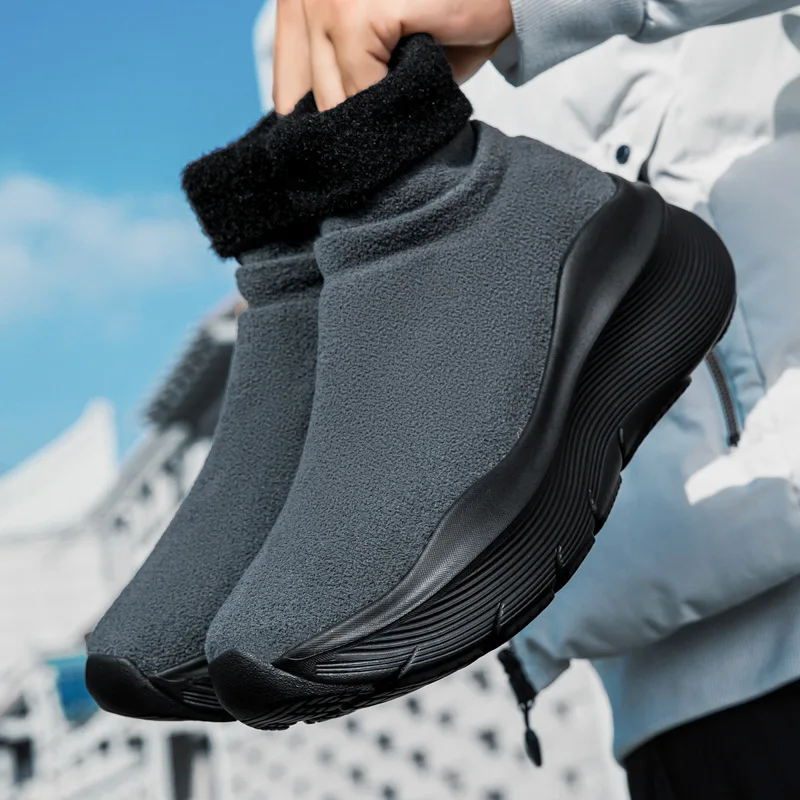 

Зимние носки, мужские кроссовки на хлопковом меху, спортивная обувь с высоким берцем, женская прогулочная обувь, плюшевая теплая обувь, мужские носки для бега