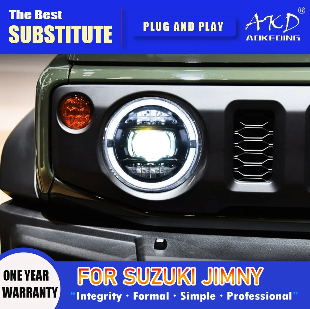 AKD Head Lamp for Suzuki Jimny LED Headlight 2018-2021 Headlights Jimny DRL Turn Signal High Beam Angel Eye Projector Lens