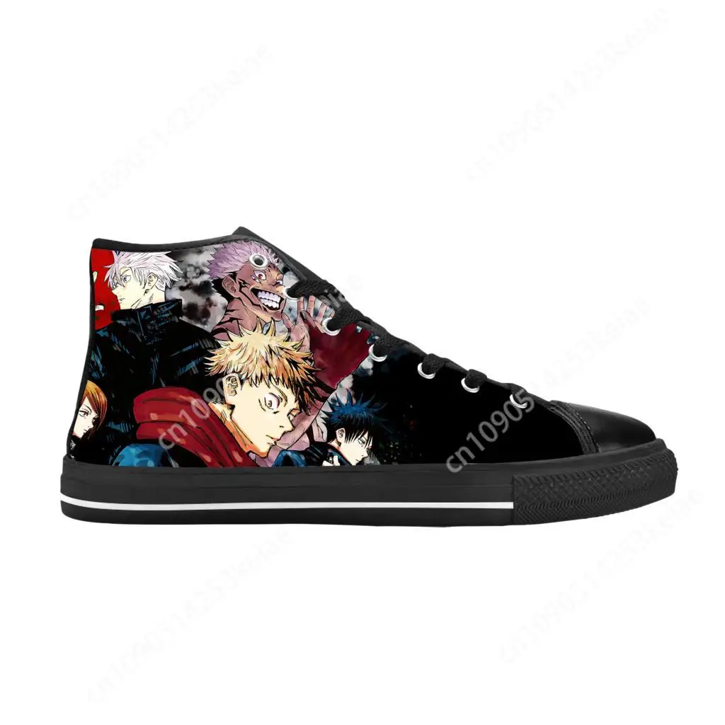 Japanese Anime Cartoon Manga Comic Jujutsu Kaisen Casual Cloth Shoes High Top Comfortable Breathable 3D Print Men Women Sneakers