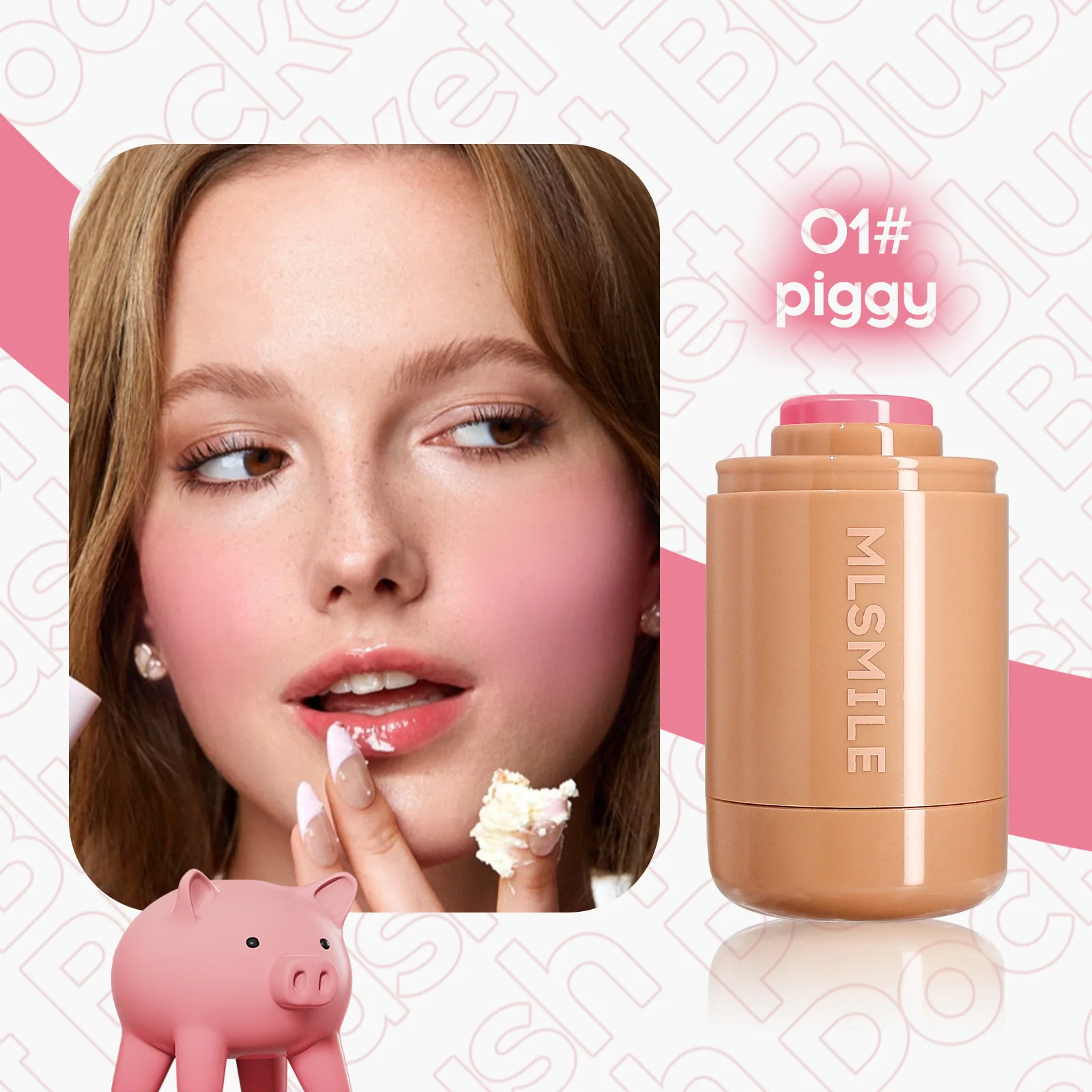 Blush Stick Lasting Brightens Facial Cheek Stick 3-in-1 Moisturizing Flash Lip Gloss Makeup Lip Gloss Face Rouge rhode