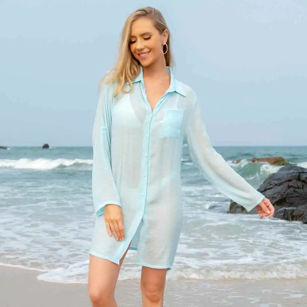 Cárdigan irt de protección solar sexy para mujer, protección UV, ligero, transpirable, perfecto para Vaions de verano y viajes