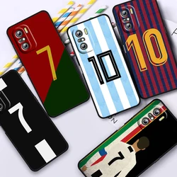 Football Player Jersey For Xiaomi Redmi Note 12 11E 11S 11 11T 10 10S 9 9T 9S 8 8T Pro Plus 4G 5G Black Phone Case Phone Case