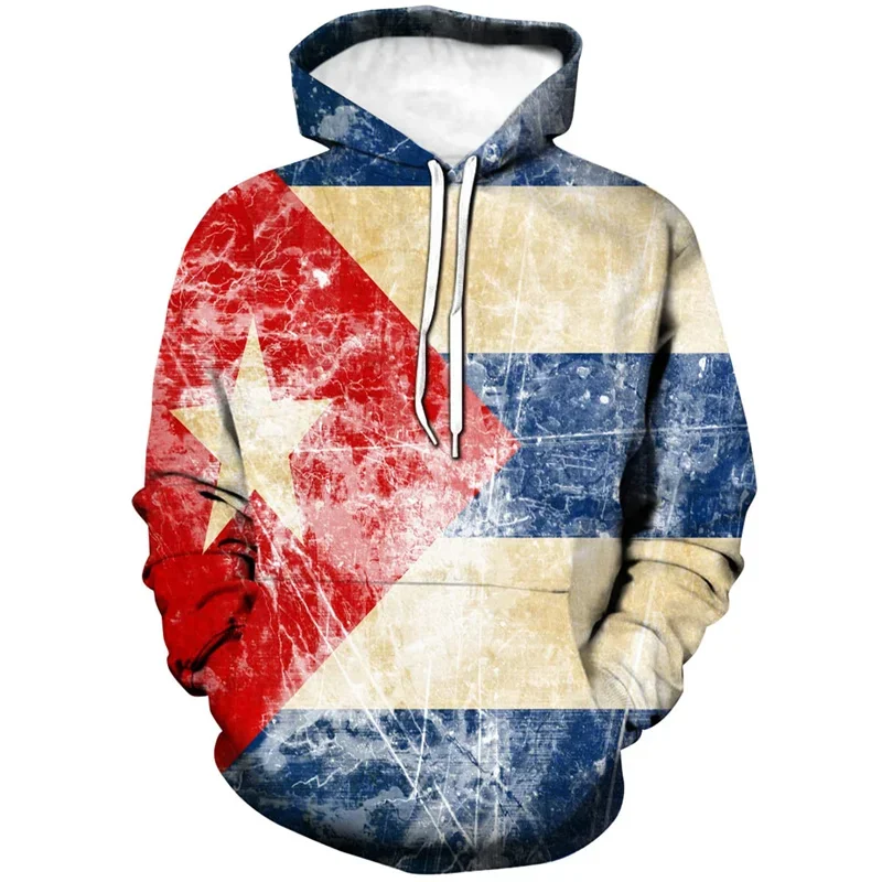 Cuban Flag hat 3D printed men\'s new clothes Women\'s long-sleeved sweatshirt pullover Fashion sports run oversized hoodie