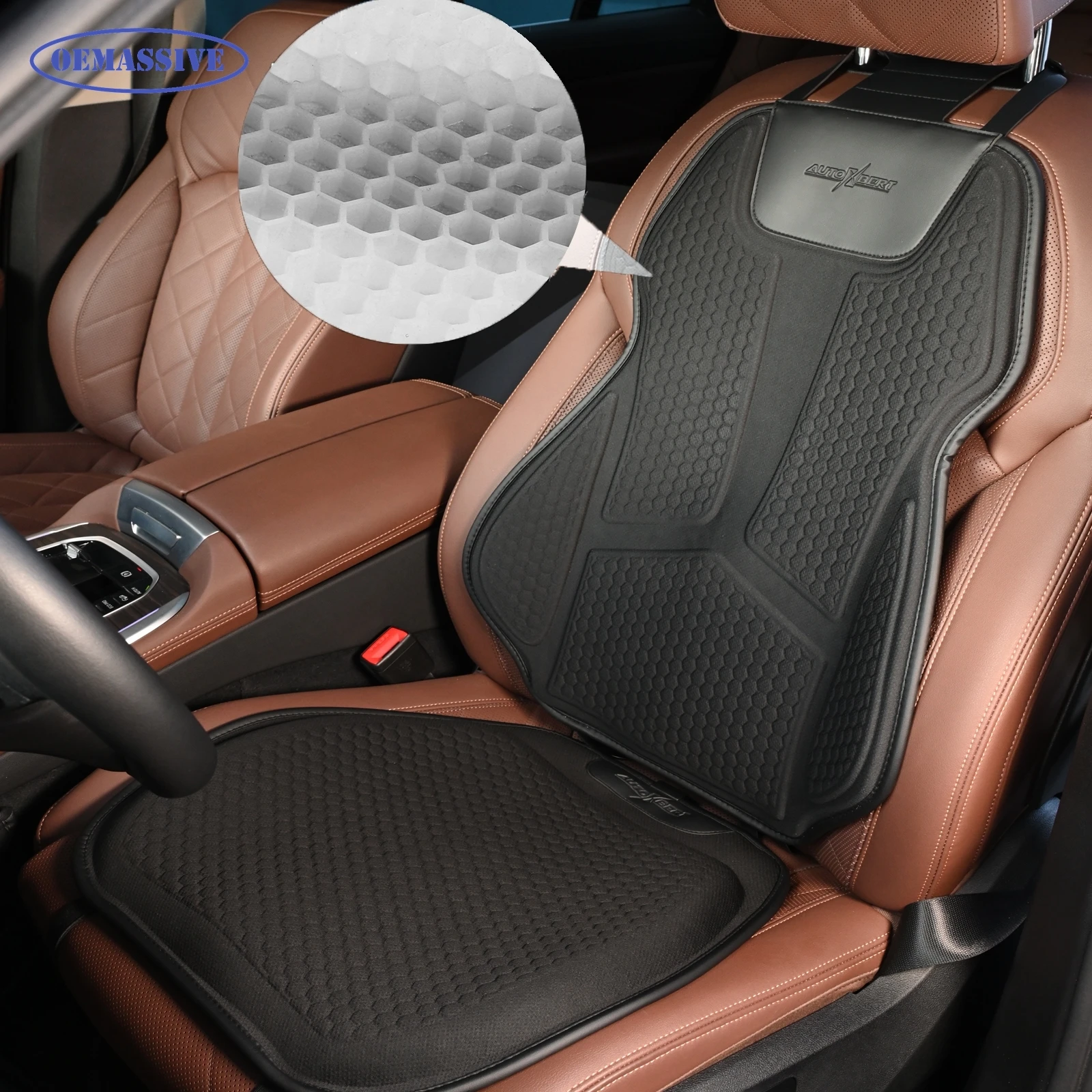 Cool Breathable Car Seat Cover Mat Pad Lumbar Back Support Cushion Universal Summer Gel Back Rest Cooling Pad for Long Sitting