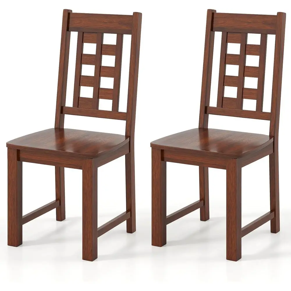 

Wooden Dining Chairs, Vintage Lattice High Back Kitchen Chairs, Solid Rubber Wood Dining Room Chair with Max Load 400 Lbs for Ki