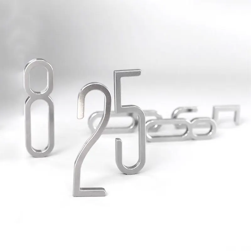 Stainless Steel Digits 0-9 For Door Plate Silver House Numbers Hotel Apartment Office Door Number Decoration Signboard DIY