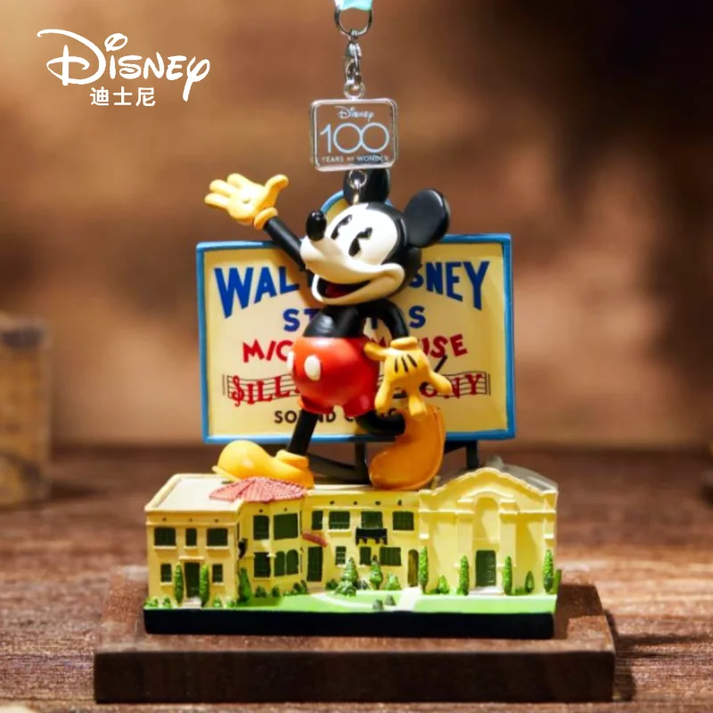 

2023 New Disney 100th Anniversary Shining Mileage Series Mickey Writing Pendant Ornaments Peripheral Collection Resin Model Gift