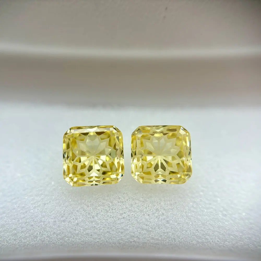 Octangle Princee Flowers Cut Loose CZ Gems L-Yellow Cubic Zirconia Stone For DIY Jewelry