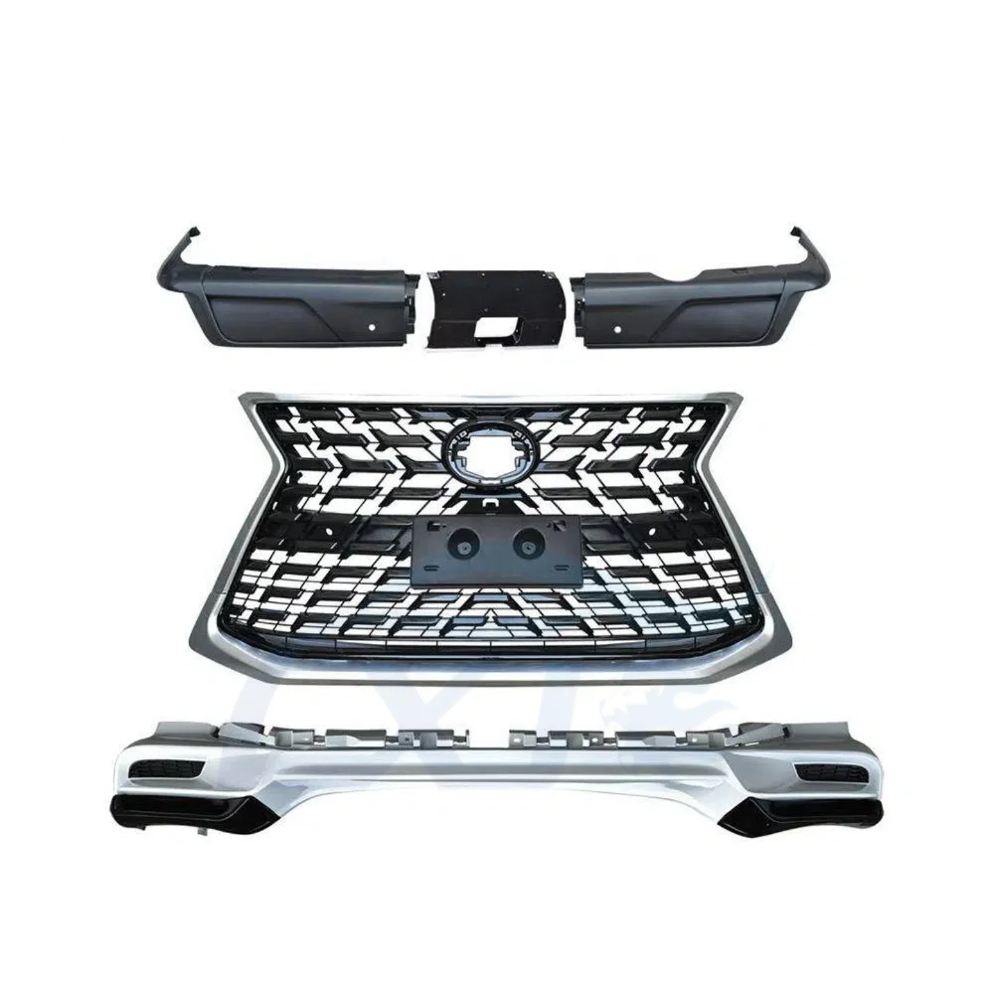 for Body Kit Fits for Lexus LX570 2016-2021 Upgrade Fits for 2021 Style Front Grille and Bumper Lip Rear Diffuser Set