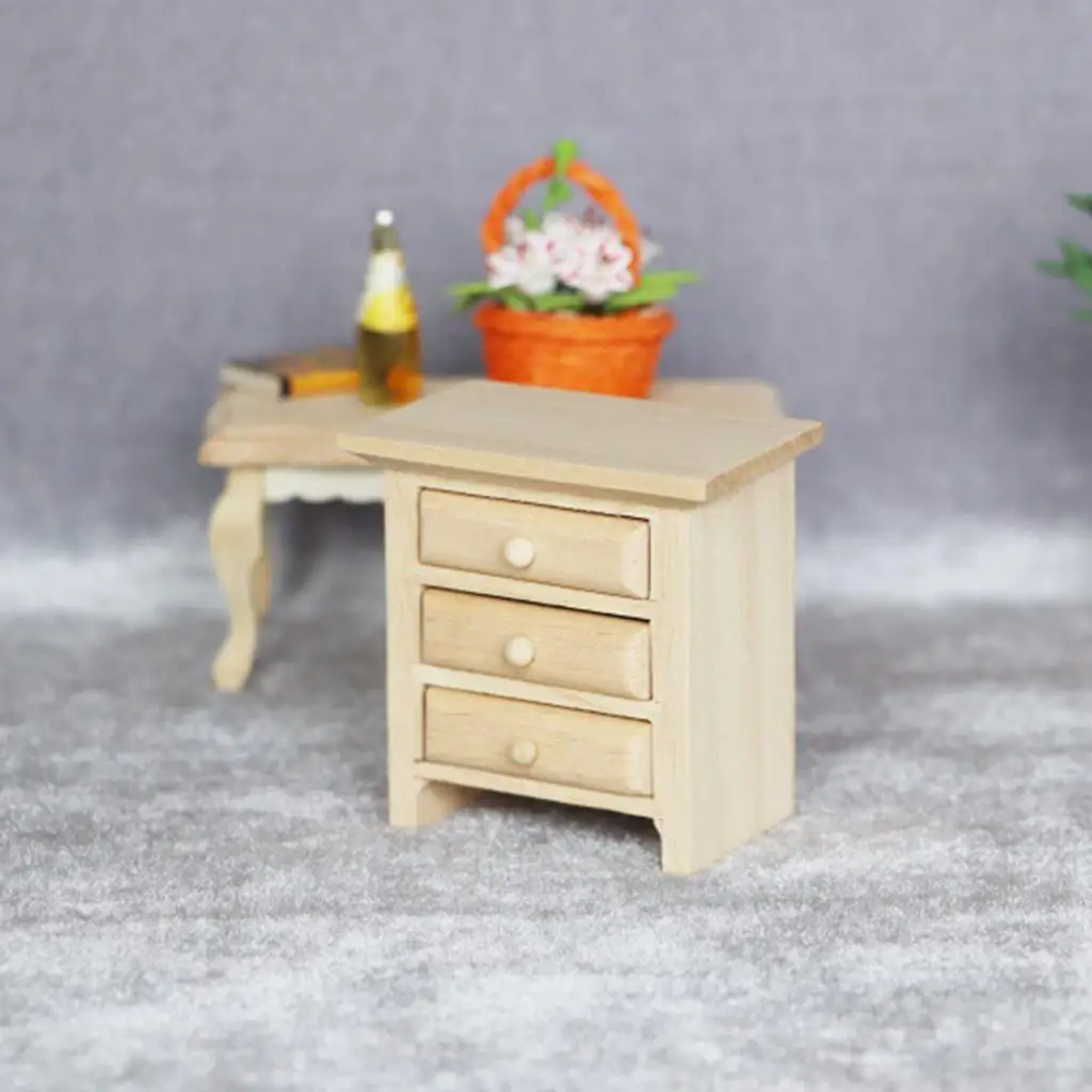 인형의 집 침실 가구 침대 옆 탁자 나이트스탠드 캐비닛 액세서리