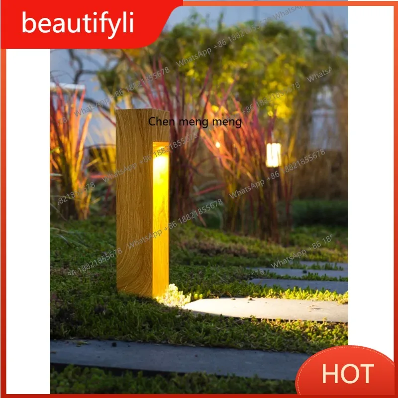 

L6080 Outdoor lawn garden aisle waterproof grass light garden simulation wood grain courtyard villa landscape light