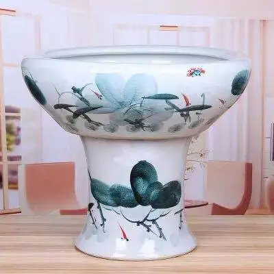 Lotus, koi, large vat, living room, outdoor flower planting, ceramic large size, old-fashioned courtyard water tank, water lily,