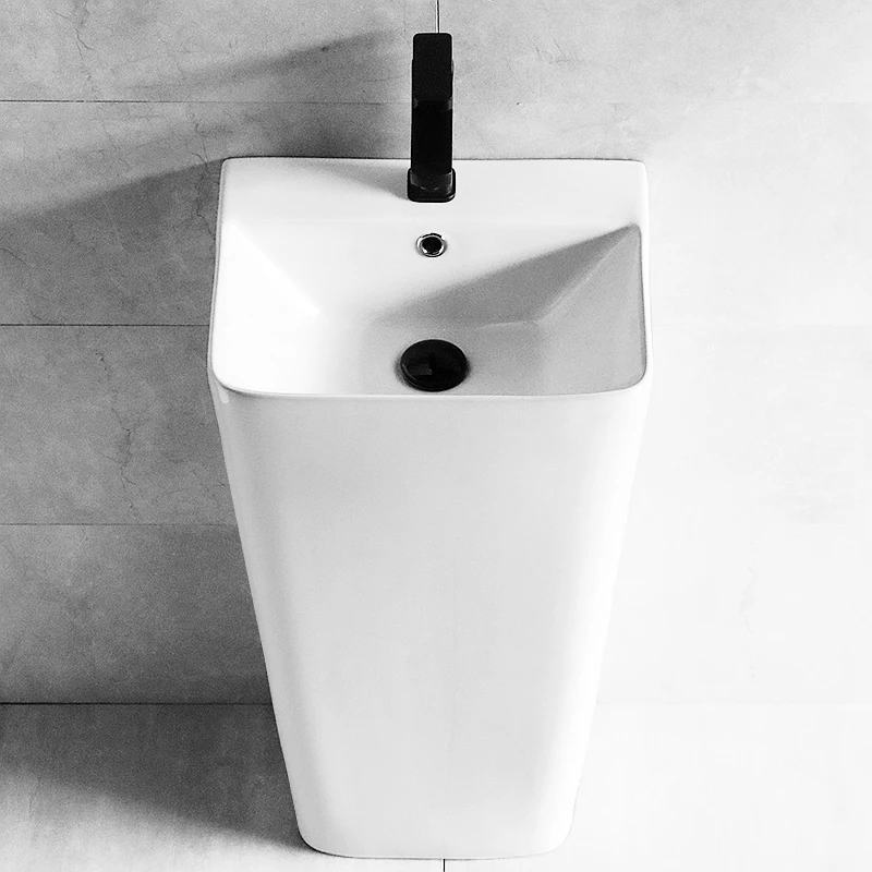 Conjoined column basin vertical hand washing floor washing ceramic integrated outdoor pool engineering column