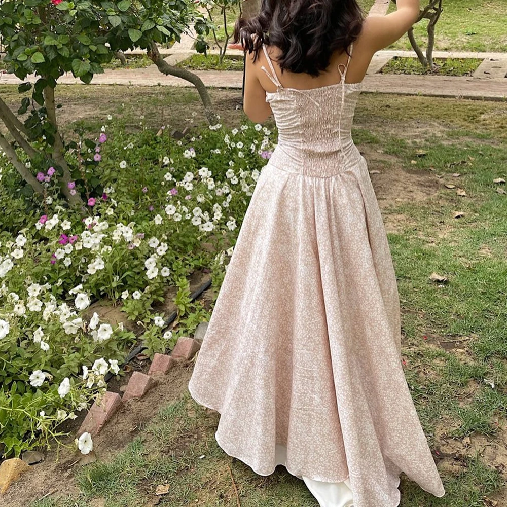 Customized Graceful Contrast Color Strapless Floor Length A-Line платье вечернее Chiffon Spaghetti Straps Vestidos De Fiesta