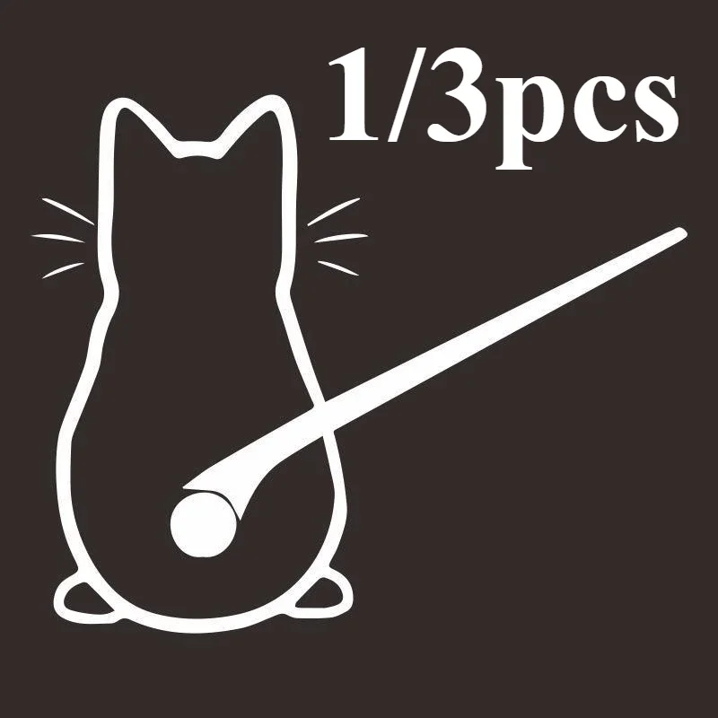 1/3 قطعة ممسحة ملصق 13in عاكس الكرتون لطيف شخصية الإبداعية القط متعدد الألوان ممسحة زجاج أمامي ديكور السيارة الخارجي #3