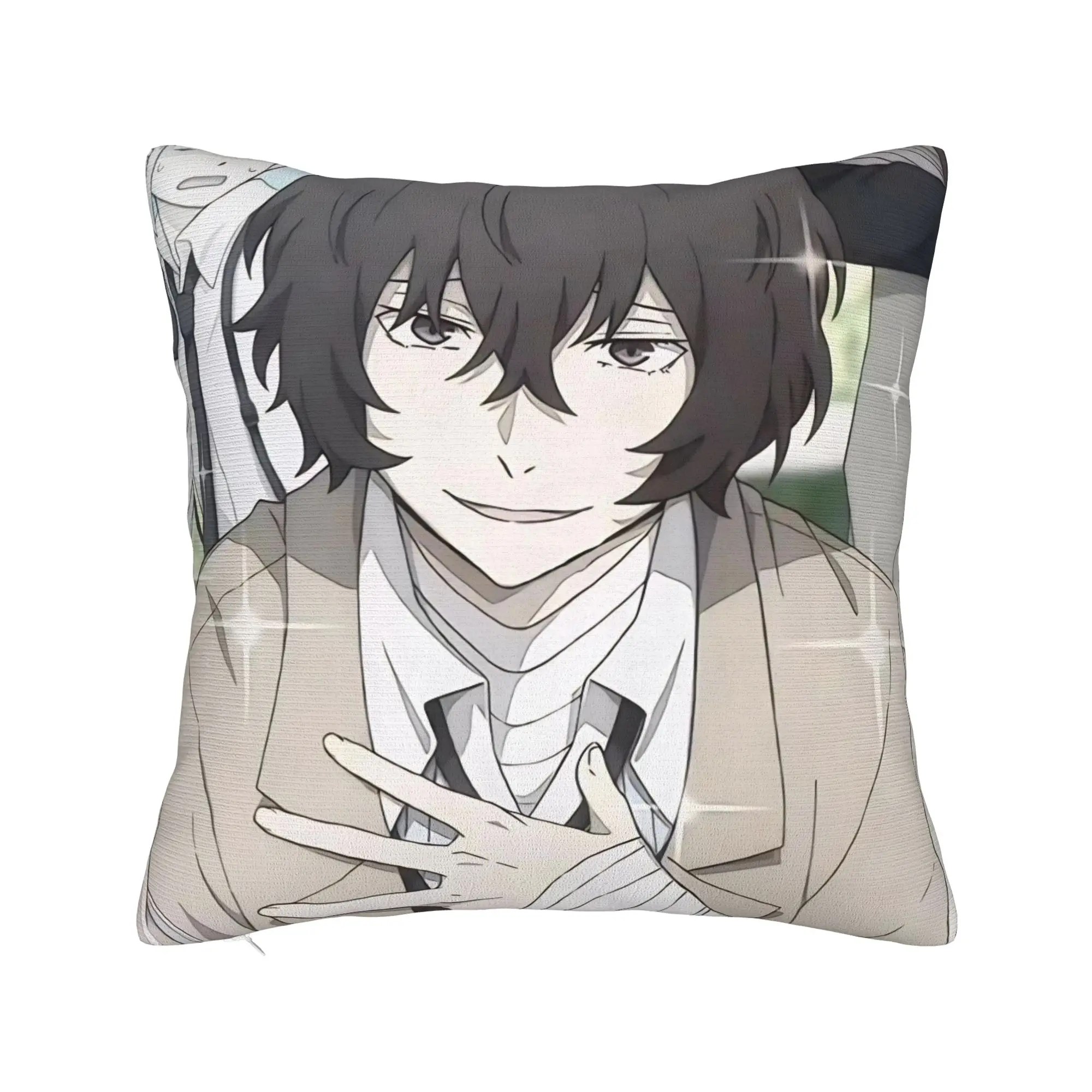 Dazai Bungo Stray Dogs Pillowcase Printed Polyester Cushion Cover Decor  Pillow Case Cover Home Square 45*45cm