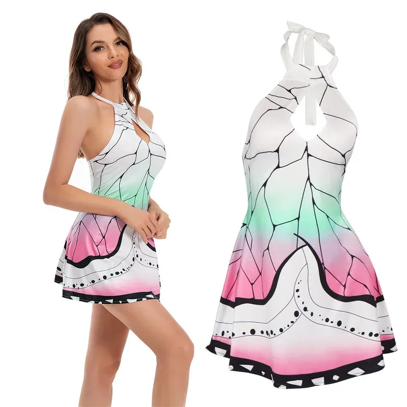 

WU01 Kochou Shinobu Cosplay Jumpsuit Swimsuit Costume Summer Beach Dress Outfit Halloween Carnival Suit Women Girl AdultJk5*！
