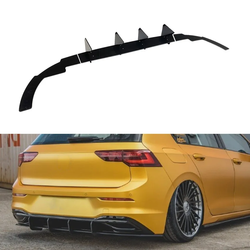 Rear Bumper Lip Diffuser Spoiler Splitter Protector Car Styling Auto Accessory Decoration Guard For VW Golf 8 Pro Golf MK8 2021+